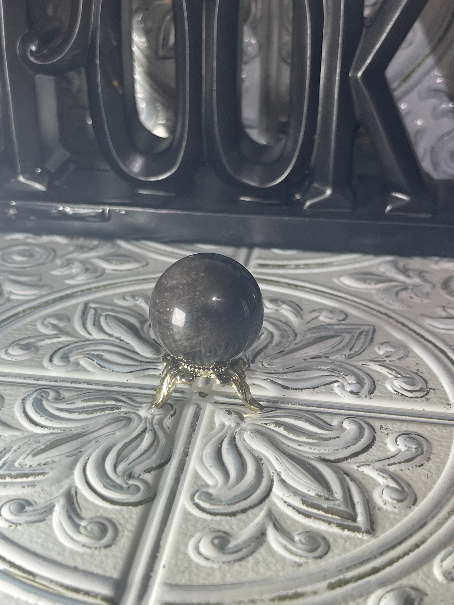 Mini Silver Sheen Obsidian Sphere